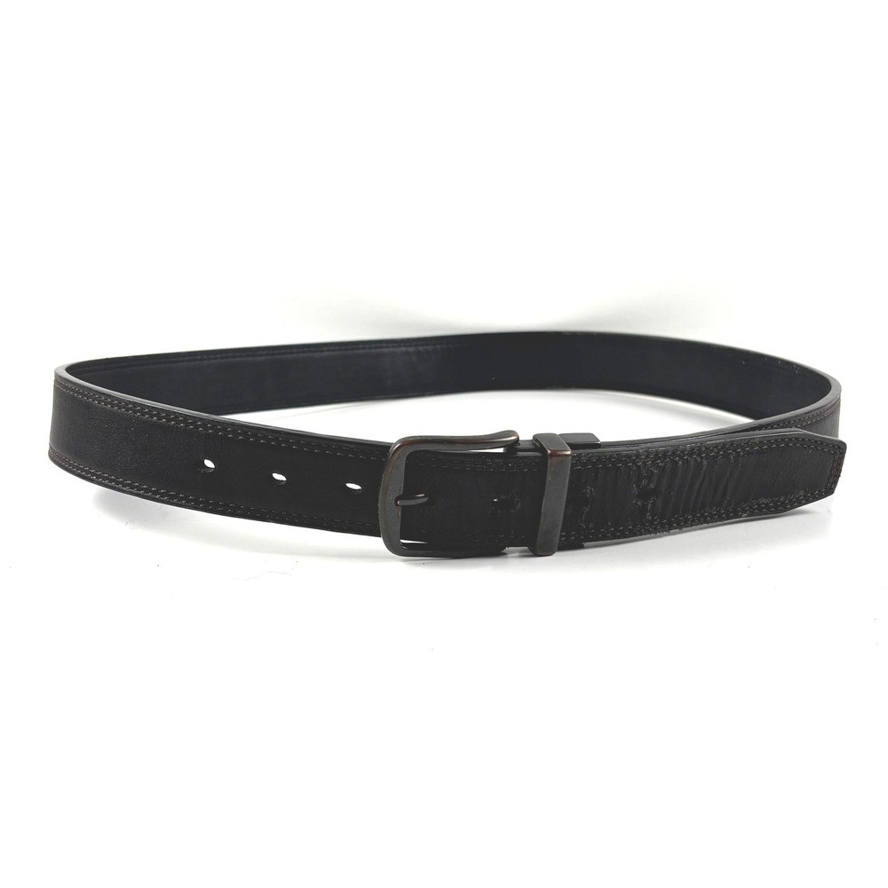 Levis Belt Mens 36 Black Fair Synthetic Leather Gunmetal Buckle